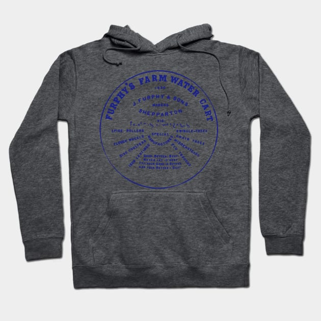 Furphy Water Tank - blue Hoodie by BrownWoodRobot